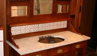 Altered kauri pine washstand