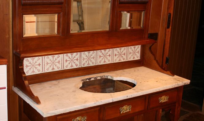 Altered kauri pine washstand